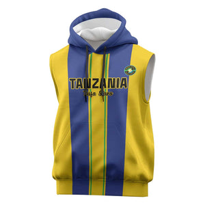 Custom Afro Tanzania Football Sleeveless Hoodie We Are Champions - African Pride