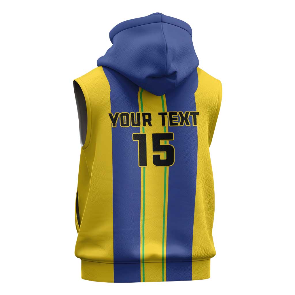 Custom Afro Tanzania Football Sleeveless Hoodie We Are Champions - African Pride