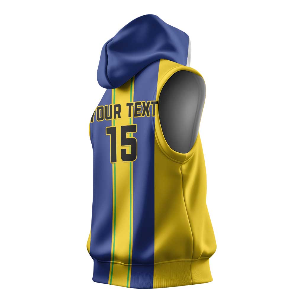 Custom Afro Tanzania Football Sleeveless Hoodie We Are Champions - African Pride