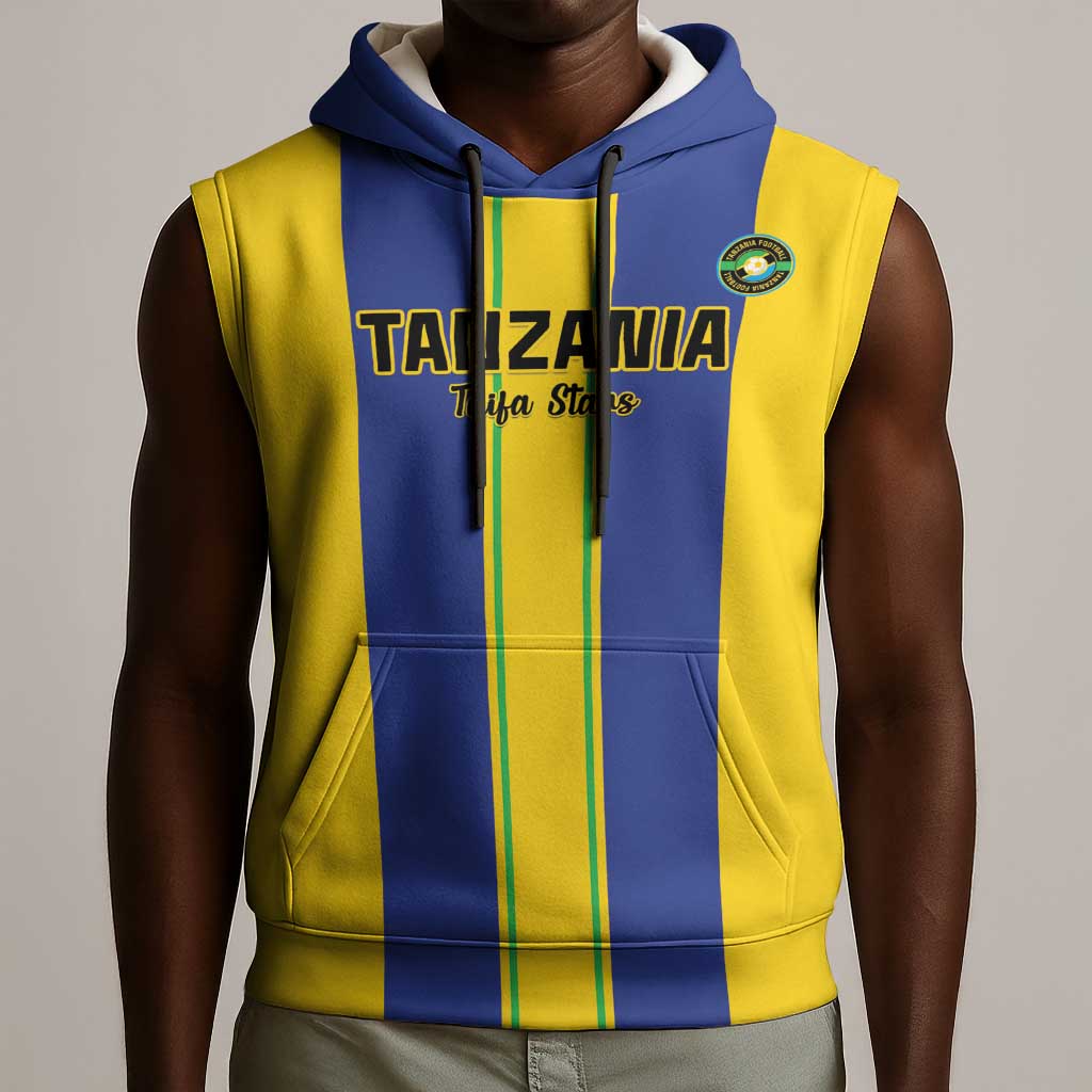 Custom Afro Tanzania Football Sleeveless Hoodie We Are Champions - African Pride