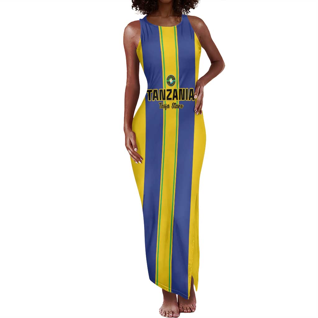 Custom Afro Tanzania Football Tank Maxi Dress We Are Champions