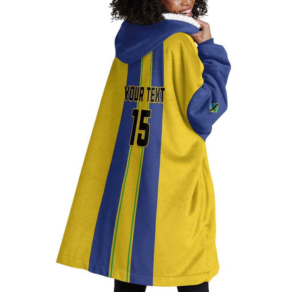 Custom Afro Tanzania Football Wearable Blanket Hoodie We Are Champions