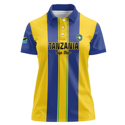 Custom Afro Tanzania Football Women Polo Shirt We Are Champions
