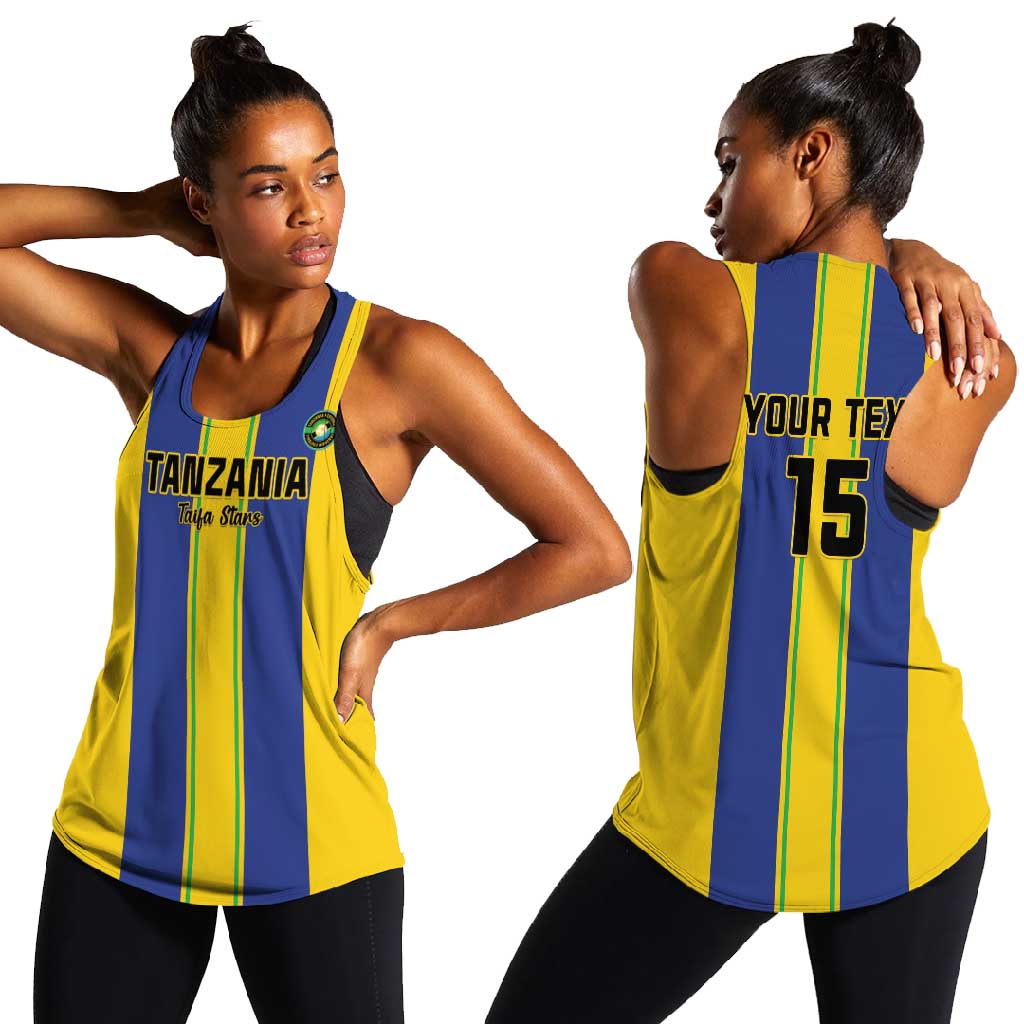 Custom Afro Tanzania Football Women Racerback Tank We Are Champions
