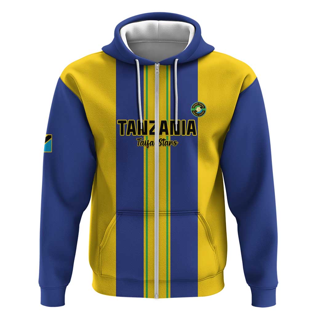 Custom Afro Tanzania Football Zip Hoodie We Are Champions