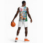 Afro Algeria Basketball Jersey Fennec Fox With Blue Isris Flower - African Pride