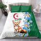 Afro Algeria Bedding Set Fennec Fox With Blue Isris Flower