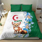 Afro Algeria Bedding Set Fennec Fox With Blue Isris Flower