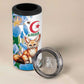 Afro Algeria 4 in 1 Can Cooler Tumbler Fennec Fox With Blue Isris Flower