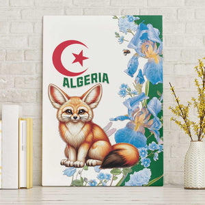 Afro Algeria Canvas Wall Art Fennec Fox With Blue Isris Flower