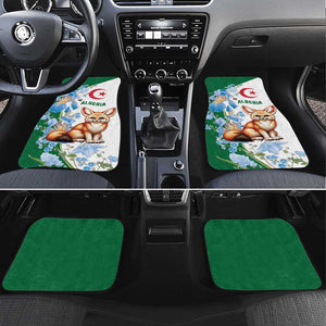 Afro Algeria Car Mats Fennec Fox With Blue Isris Flower