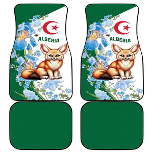 Afro Algeria Car Mats Fennec Fox With Blue Isris Flower