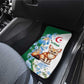 Afro Algeria Car Mats Fennec Fox With Blue Isris Flower