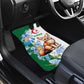 Afro Algeria Car Mats Fennec Fox With Blue Isris Flower