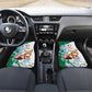Afro Algeria Car Mats Fennec Fox With Blue Isris Flower