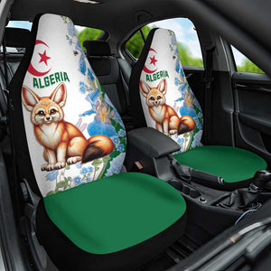 Afro Algeria Car Seat Cover Fennec Fox With Blue Isris Flower