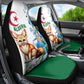 Afro Algeria Car Seat Cover Fennec Fox With Blue Isris Flower