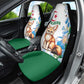 Afro Algeria Car Seat Cover Fennec Fox With Blue Isris Flower