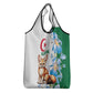 Afro Algeria Grocery Bag Fennec Fox With Blue Isris Flower