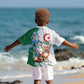 Afro Algeria Kid Hawaiian Shirt Fennec Fox With Blue Isris Flower