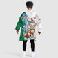 Afro Algeria Kid Wearable Blanket Hoodie Fennec Fox With Blue Isris Flower