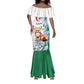 Afro Algeria Mermaid Dress Fennec Fox With Blue Isris Flower