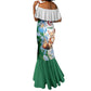 Afro Algeria Mermaid Dress Fennec Fox With Blue Isris Flower