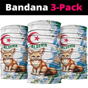 Afro Algeria Neck Gaiter Fennec Fox With Blue Isris Flower - African Pride