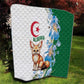 Afro Algeria Quilt Fennec Fox With Blue Isris Flower