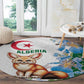 Afro Algeria Round Carpet Fennec Fox With Blue Isris Flower