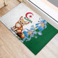 Afro Algeria Rubber Doormat Fennec Fox With Blue Isris Flower