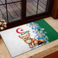 Afro Algeria Rubber Doormat Fennec Fox With Blue Isris Flower