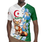 Afro Algeria Rugby Jersey Fennec Fox With Blue Isris Flower