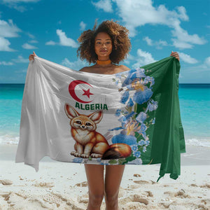 Afro Algeria Sarong Fennec Fox With Blue Isris Flower