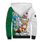 Afro Algeria Sherpa Hoodie Fennec Fox With Blue Isris Flower