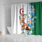 Afro Algeria Shower Curtain Fennec Fox With Blue Isris Flower