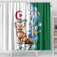 Afro Algeria Shower Curtain Fennec Fox With Blue Isris Flower