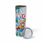 Afro Algeria Skinny Tumbler Fennec Fox With Blue Isris Flower