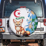 Afro Algeria Spare Tire Cover Fennec Fox With Blue Isris Flower