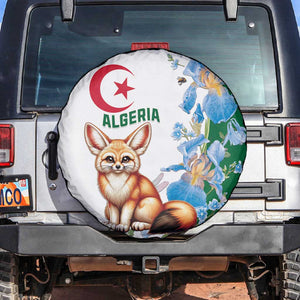 Afro Algeria Spare Tire Cover Fennec Fox With Blue Isris Flower