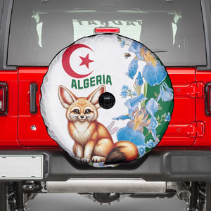 Afro Algeria Spare Tire Cover Fennec Fox With Blue Isris Flower