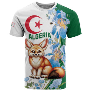 Afro Algeria T shirt Fennec Fox With Blue Isris Flower