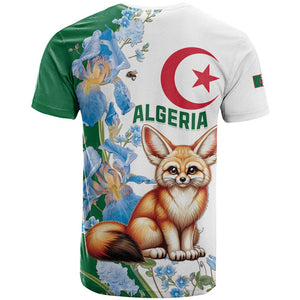 Afro Algeria T shirt Fennec Fox With Blue Isris Flower