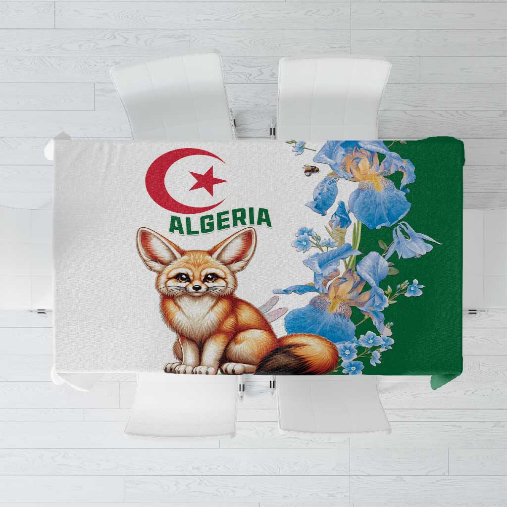 Afro Algeria Tablecloth Fennec Fox With Blue Isris Flower