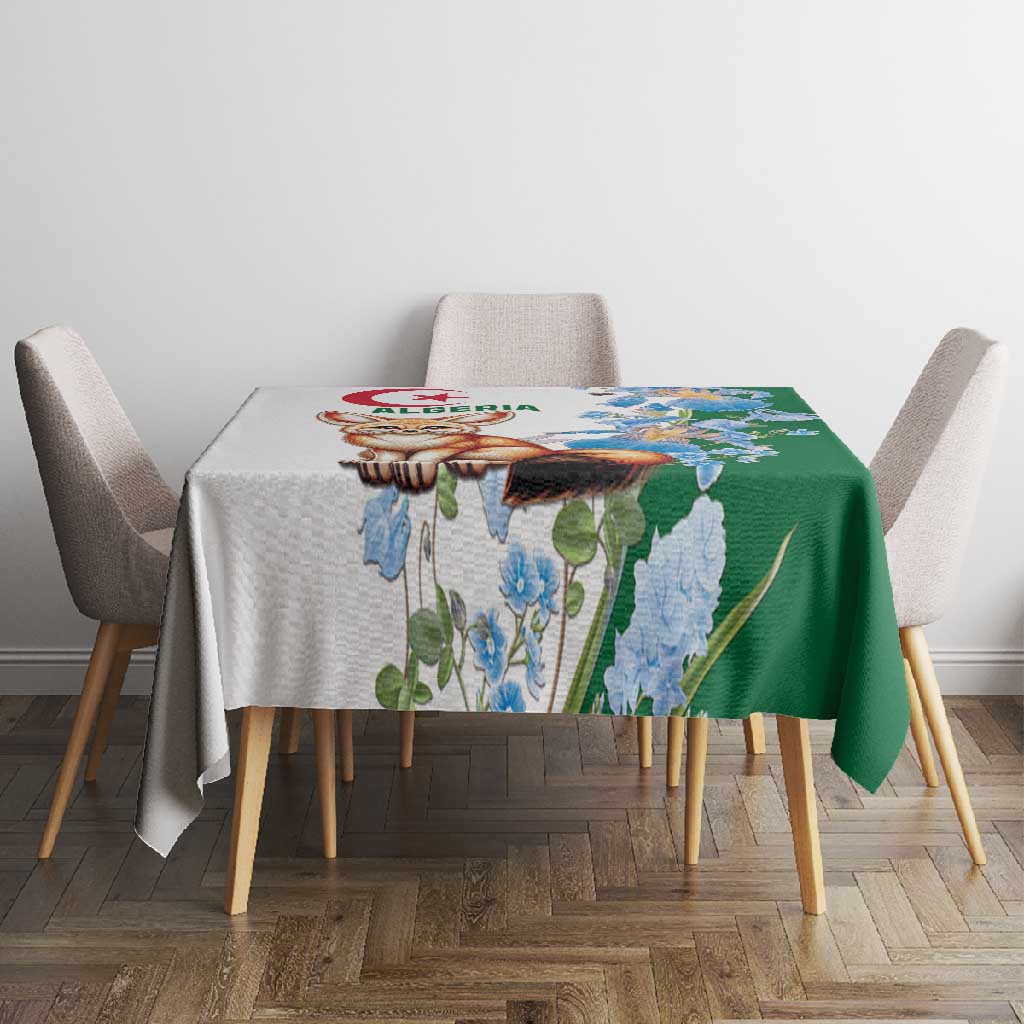 Afro Algeria Tablecloth Fennec Fox With Blue Isris Flower