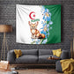 Afro Algeria Tapestry Fennec Fox With Blue Isris Flower