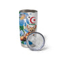 Afro Algeria Tumbler Cup Fennec Fox With Blue Isris Flower