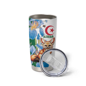 Afro Algeria Tumbler Cup Fennec Fox With Blue Isris Flower