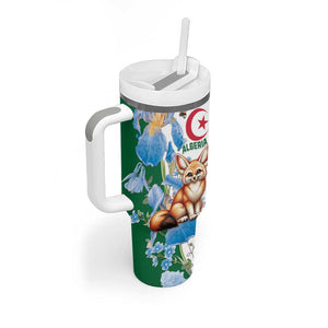 Afro Algeria Tumbler With Handle Fennec Fox With Blue Isris Flower