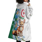 Afro Algeria Wearable Blanket Hoodie Fennec Fox With Blue Isris Flower